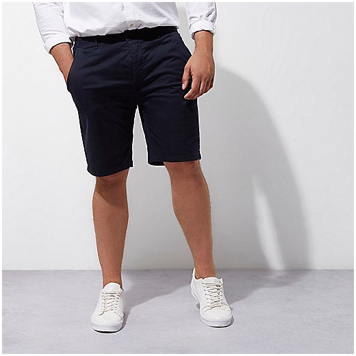Big and Tall navy chino shorts 