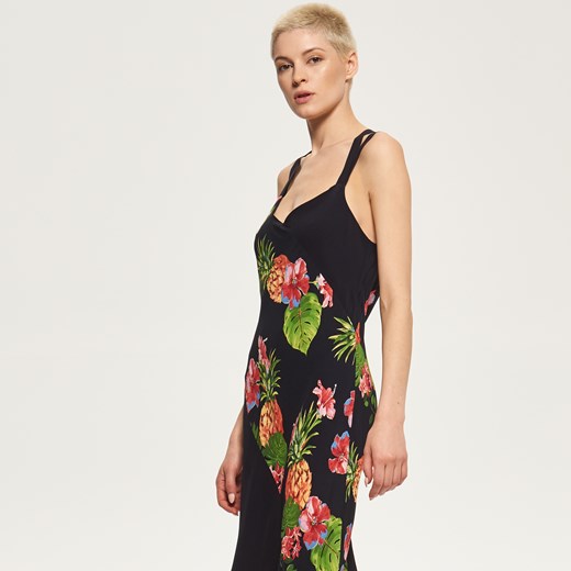 Reserved - Sukienka z kwiatowym motywem - Wielobarwn