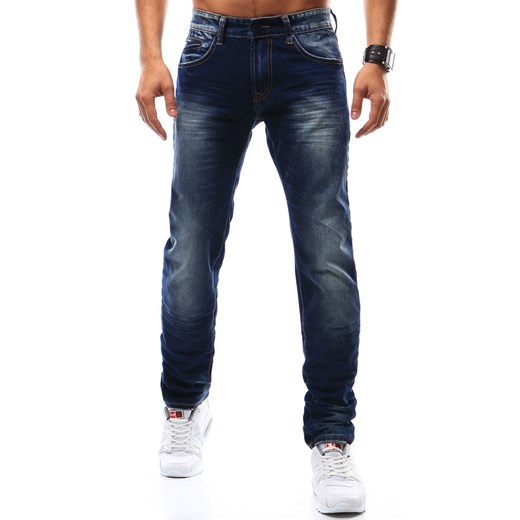 Spodnie jeansowe męskie granatowe (ux0917)  Dstreet  