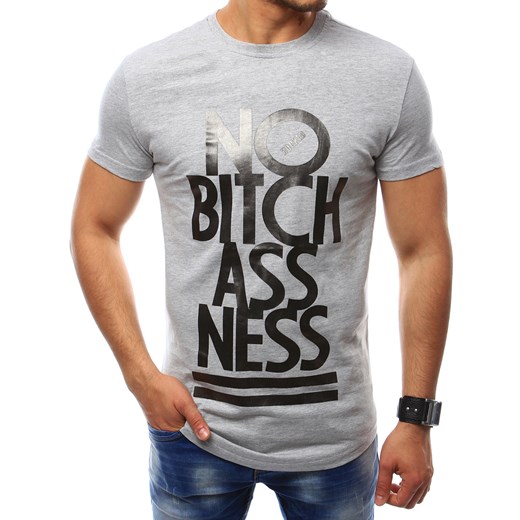 T-shirt męski z nadrukiem szary (rx2394) Dstreet  M 