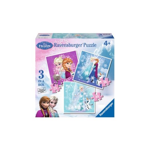 puzzle  - Kraina Lodu - Frozen PUZZLE FROZEN-WINTER MAGIC 3 W 1   One Size okazja txm.pl 