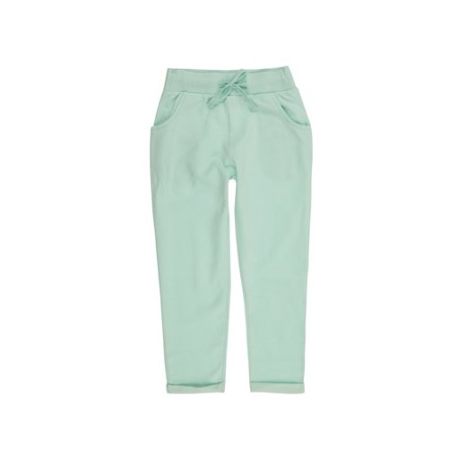Spodnie dziewczęce   z kieszeniami, klasyczne gładkie  zielony 134/140 okazyjna cena txm.pl 