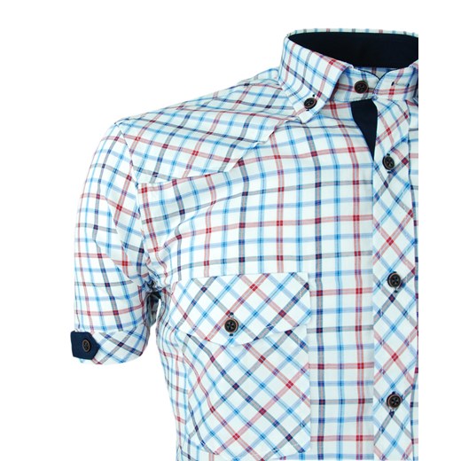Koszula męska w kolorową kratkę 01   M anmir.pl promocyjna cena 