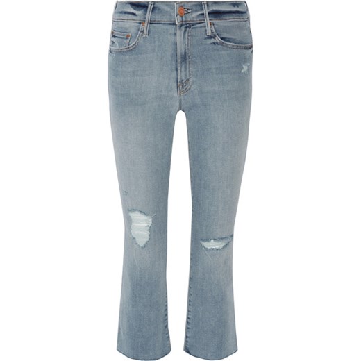 The Insider Crop distressed high-rise flared jeans Mother niebieski  NET-A-PORTER