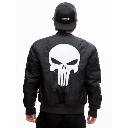 Punisher Marvel Comics Back Character Bomber Jacket Black