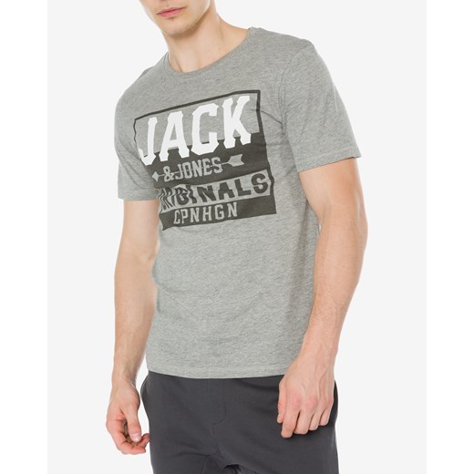 Jack & Jones Letter T-shirt XXL Szary Jack & Jones  M BIBLOO