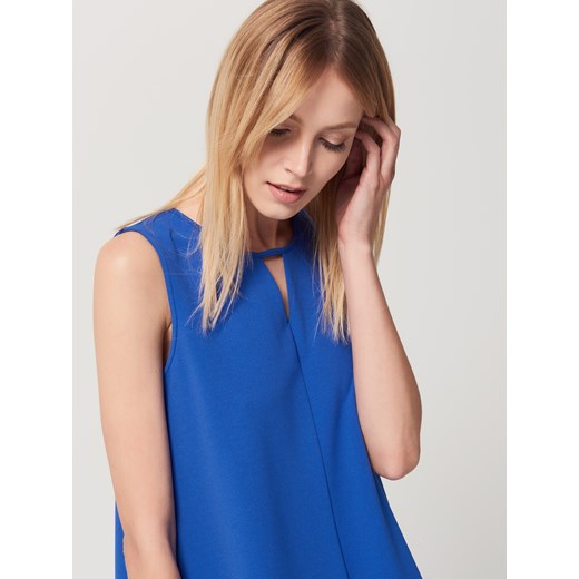 Mohito - Trapezowa sukienka z wycięciem - Niebieski