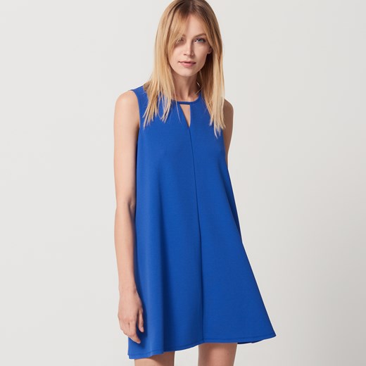 Mohito - Trapezowa sukienka z wycięciem - Niebieski