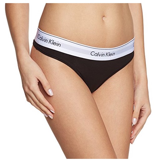Stringi Calvin Klein underwear MODERN COTTON - THONG dla kobiet, kolor: czarny (BLACK 001) bezowy Calvin Klein sprawdź dostępne rozmiary Amazon
