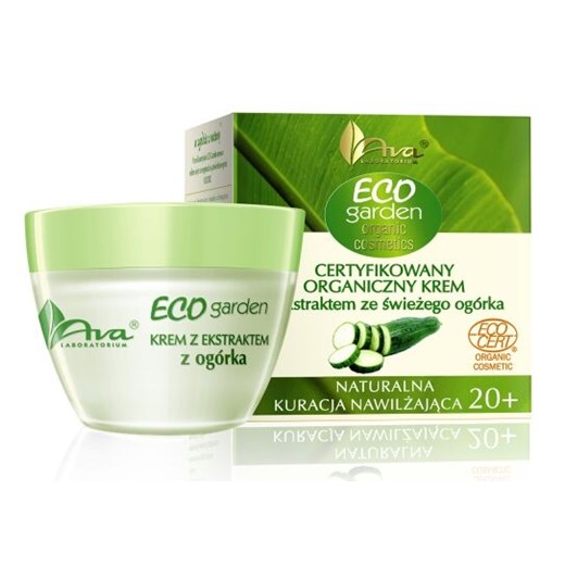 Ava Eco Garden certyfikowany organiczny krem z ekstraktem ze świeżego ogórka kosmetyki-maya zielony odżywki
