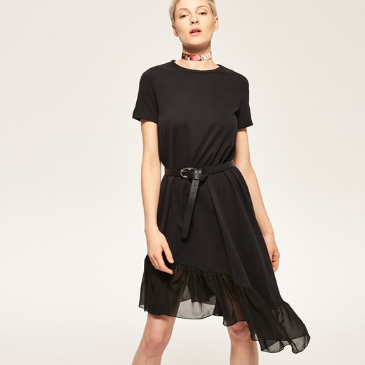 Reserved - Sukienka z asymetrycznym dołem - Czarny Reserved czarny S 