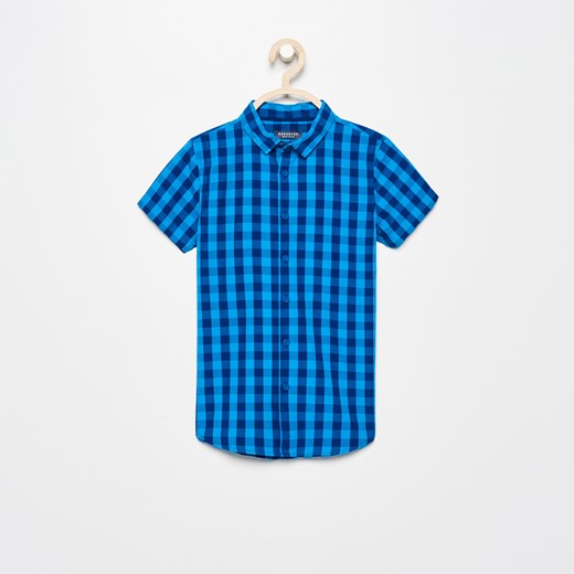 Reserved - Koszula w kratę - Turkusowy niebieski Reserved 146 