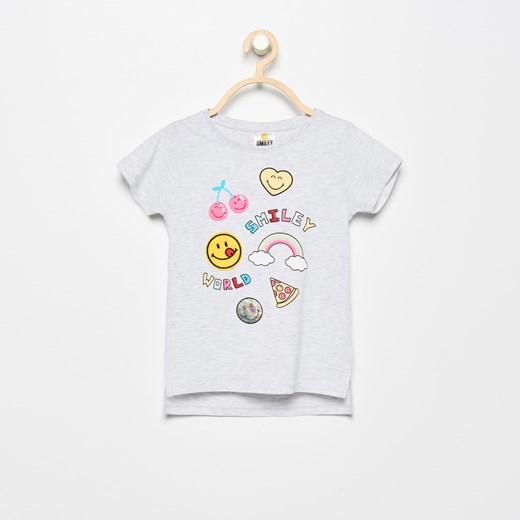 Reserved - T-shirt smiley world - Szary Reserved szary 116 