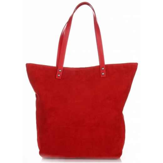 Skórzany ShopperBag Torebka renomowanej marki Vittoria Gotti Made in Italy Czerwona (kolory) czerwony Vittoria Gotti  PaniTorbalska
