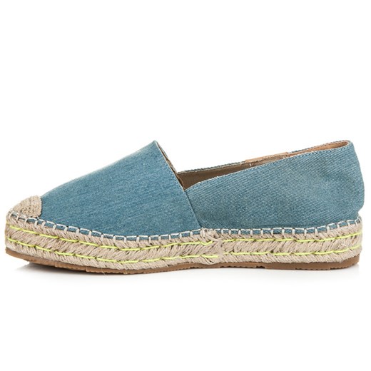JEANSOWE ESPADRYLKI NA PLATFORMIE niebieski Czasnabuty.pl 39 promocja  
