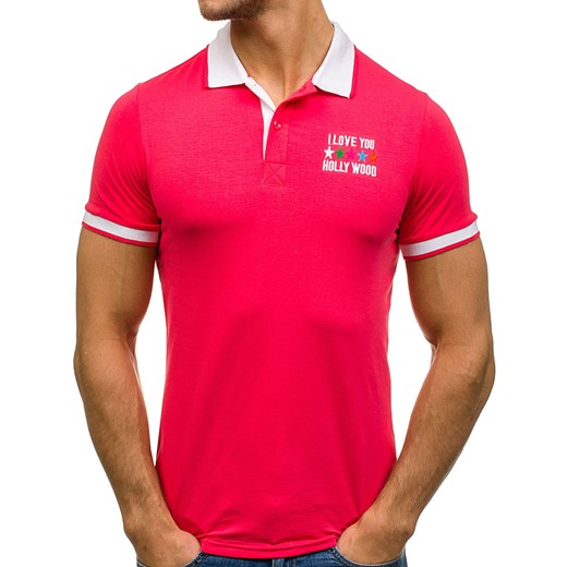 Koszulka polo męska różowa Denley X123  Denley.pl XL  wyprzedaż 