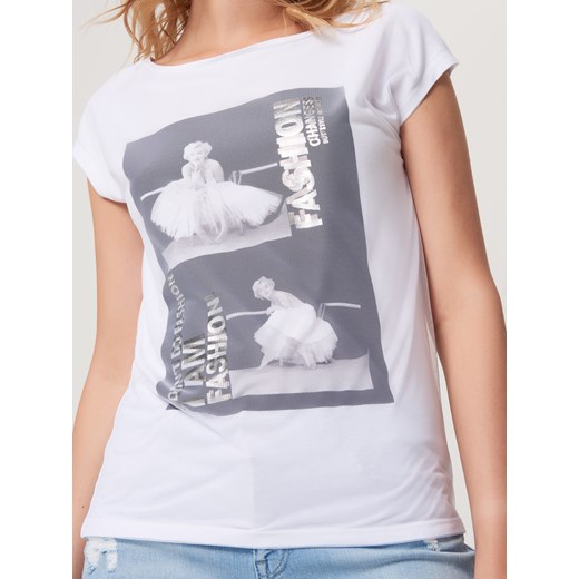 Mohito - Koszulka z ramkowym nadrukiem marilyn monroe - Biały