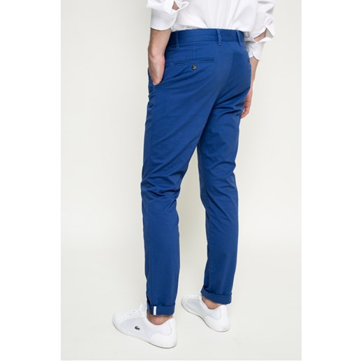 Spodnie męskie Lacoste bawełniane niebieskie jesienne casual 