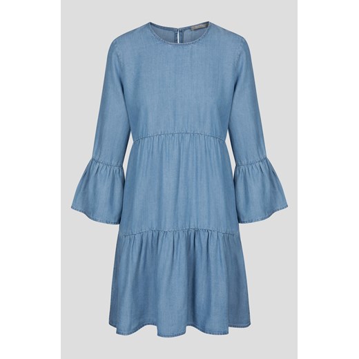Trapezowa sukienka z imitacji denimu Orsay niebieski 38 orsay.com