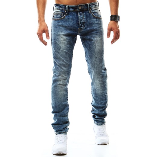 Spodnie jeansowe męskie niebieskie (ux0939)