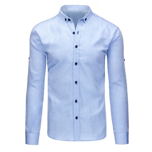 Błękitna koszula męska z długim rękawem (dx1354)  Dstreet XXL 