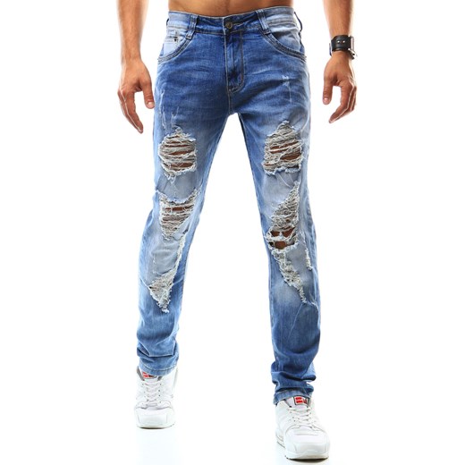 Spodnie jeansowe męskie niebieskie (ux0943)