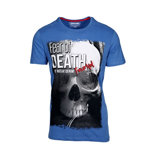 Koszulka z printem FEAR OF DEAD niebieska Exit niebieski XL MODOLINE.PL