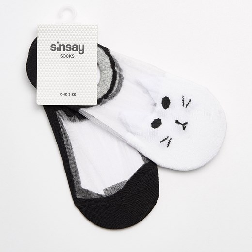 Sinsay - Stopki koty - Czarny Sinsay bialy One Size 