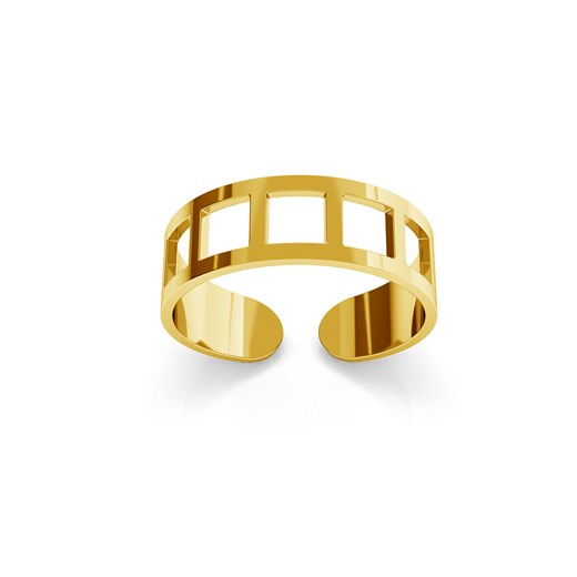 Srebrny pierścionek na kciuk 925 : Kolor pokrycia srebra - Pokrycie Żółtym 18K Złotem