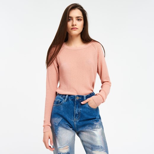 Cropp - Gładki sweter - Różowy rozowy Cropp L 