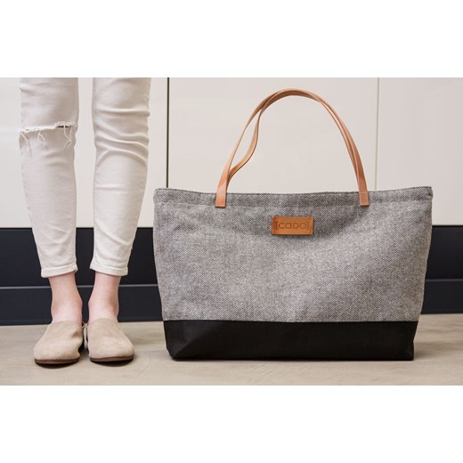 Elegancka Duża Torebka na Ramię Czarna Jodełka na DaWanda.pl Dawanda.pl  uniwersalny DaWanda