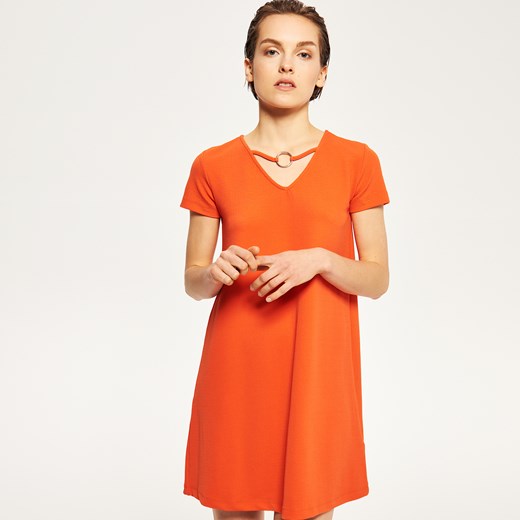 Reserved - Sukienka z dekoltem - Pomarańczo pomaranczowy Reserved L;M;S;XL;XS 