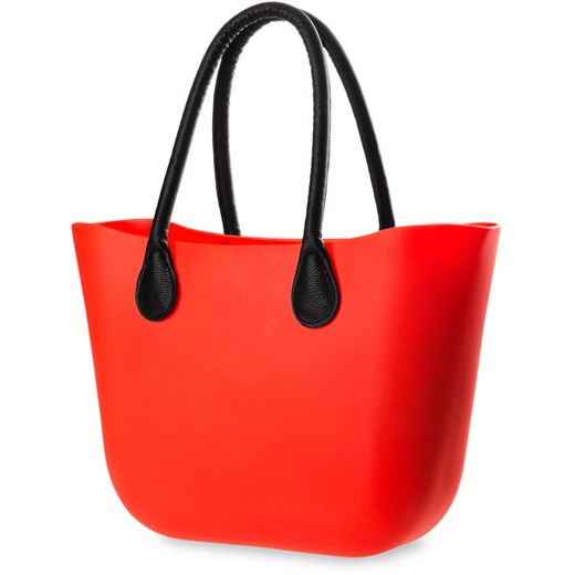 DUŻA SILIKONOWA TOREBKA DAMSKA GUMOWA TORBA STYLOWY SHOPPER JELLY BAG - TURKUSOWY czerwony   world-style.pl