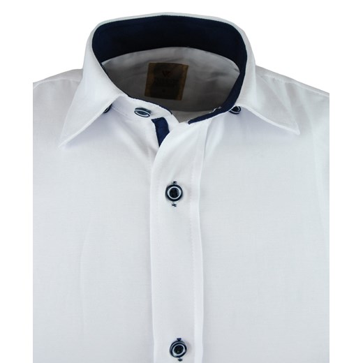 Koszula męska z krótkim rękawem w kolorze białym 012   M wyprzedaż anmir.pl 