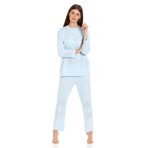 Klasyczna piżama damska w kolorze niebieskim Revise mietowy XL promocja Revise24 