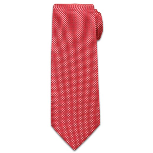 Wyrazisty Krawat Męski w Drobny Wzorek -6,5cm- Chattier, Bladoczerwony  KRCH0927