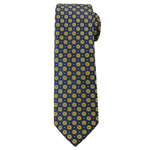 Casualowy Krawat Męski w Żółte Kółka -6,5cm- Chattier, Wielokolorowy KRCH0943 ze sklepu JegoSzafa.pl w kategorii Krawaty - zdjęcie 37282915