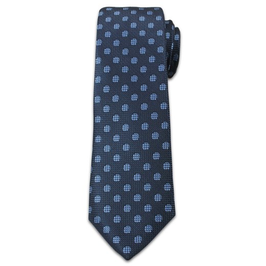 Elegancki Krawat Męski w Niebieskie Groszki - Chattier- 6,5cm- Ciemny Granatowy KRCH0955