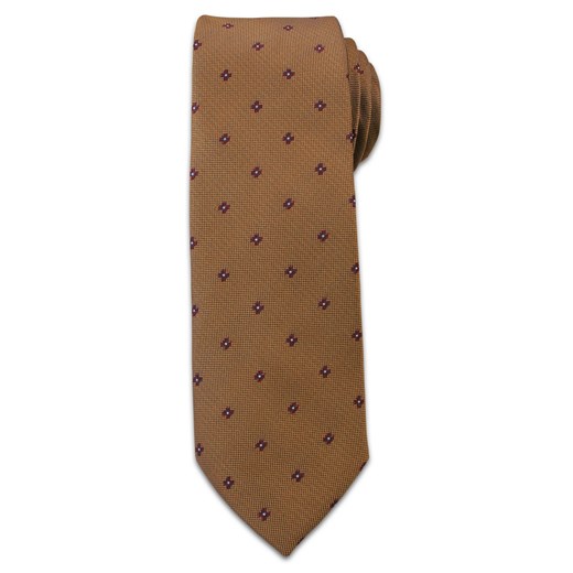 Stylowy Krawat Męski w Kwiatki -6,5cm- Chattier, Miedziany, Kolorowy KRCH0965