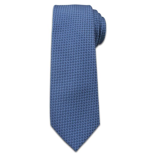 Oryginalny Krawat Męski w Drobny Delikatny Wzór -6,5 cm - Chattier, Niebieski KRCH0974