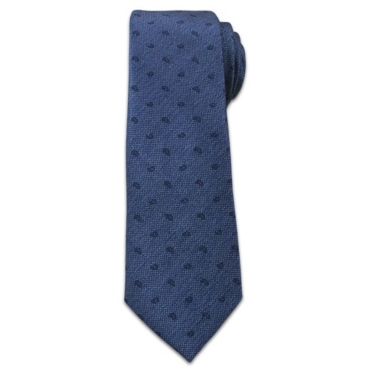 Stylowy Krawat Męski w Drobny Wzór Paisley -6,5cm- Chattier, Granatowy KRCH0975 ze sklepu JegoSzafa.pl w kategorii Krawaty - zdjęcie 37282978