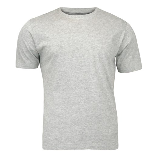 Szary T-Shirt (Koszulka) Męski, Klasyczny, Bez Nadruku, 100% BAWEŁNA - Basic Store TSBSTR0003POP