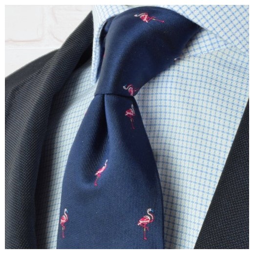 Krawat jedwabny – flamingi