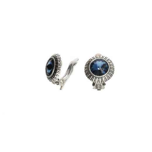 Srebrne klipsy z kryształami Swarovski KL 1850 Denim blue Polcarat Design   