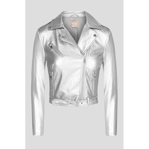 Metaliczna kurtka ramoneska bialy Orsay 42 orsay.com
