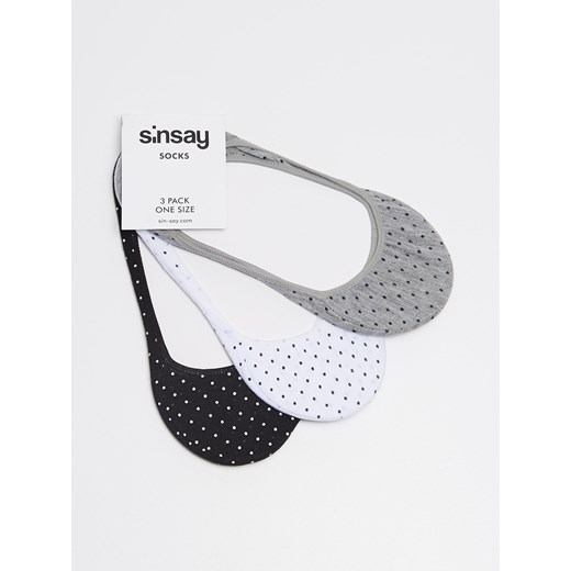 Sinsay - 3 pack balerinek w kropki - Biały Sinsay bialy One Size 