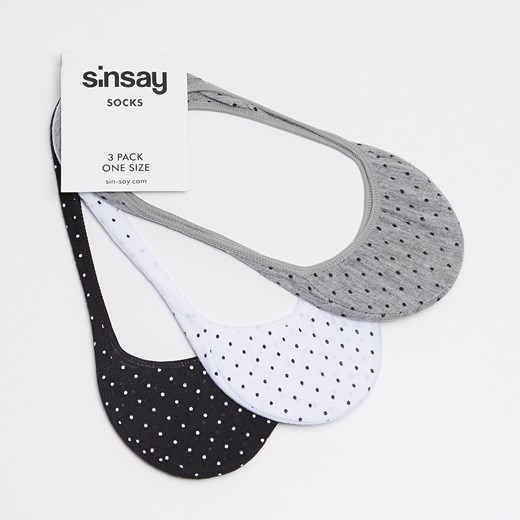 Sinsay - 3 pack balerinek w kropki - Biały bialy Sinsay One Size 