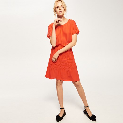 Reserved - Sukienka z rozkloszowanym dołem - Pomarańczo Reserved pomaranczowy 34 