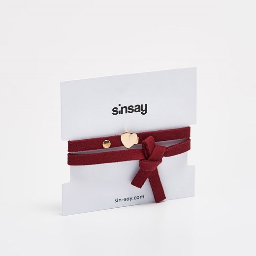 Sinsay - Aksamitna bransoletka - Brązowy