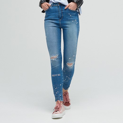 Cropp - Ladies` jeans trousers - Niebieski niebieski Cropp 40 